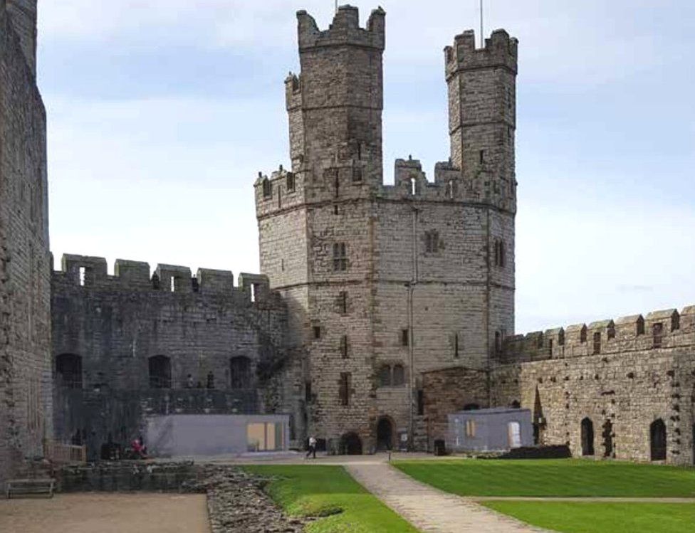 Caernarfon castle Towers Gwnedd North Wales